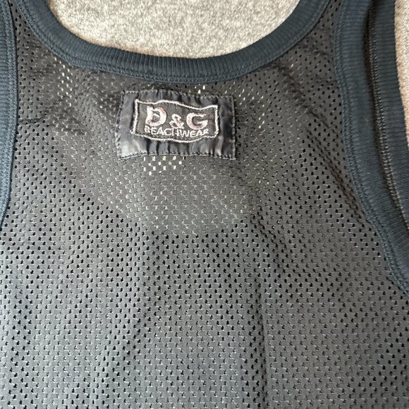 D&G Dolce & Gabbana Beachwear Men’s Mesh Tank Top – Black (8/10 Condition) - Picture 10 of 12